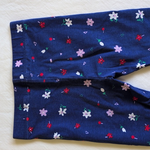 joe fresh blue floral stretch cotton leggings 18-24 months baby girl - Picture 4 of 7